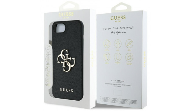 Guess Grained Big 4G Logo Small Classic Logo ümbris iPhone 16e must