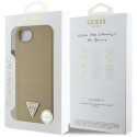 Guess Grained Triangle MagSafe ümbris iPhone 16e pruun
