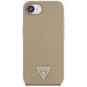 Guess Grained Triangle MagSafe ümbris iPhone 16e pruun