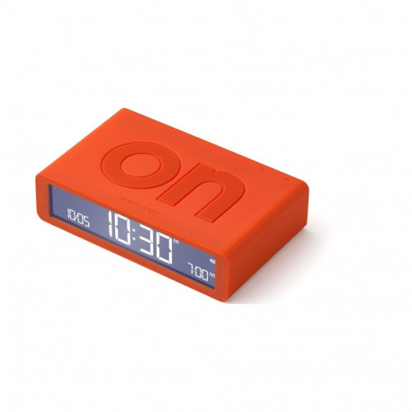 Lexon Flip Classic two-sided alarm clock orange