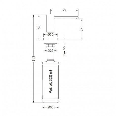 Blue water Alfa kraanikausi dosaator, grafiit