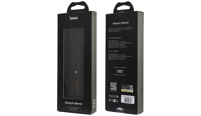 Strap Audi Sport Red Logo Silicone Watch Strap for Apple Watch 44/45/46/49mm black