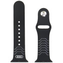 rihm Audi geomeetrilise mustriga silikoonist kellarihm Apple Watch 40/41/42mm must rihm Audi geomeetrilise mustriga silikoonist kellarihm Apple Watch 40/41/42mm must