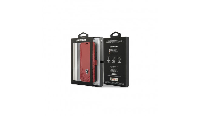 Ferrari FEOGOFLBKP12LRE iPhone 12 ProMax 6.7" red book Off Track Perforated