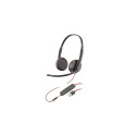 Poly Blackwire 3225 stereo juhtmega peakomplekt, USB-A, must