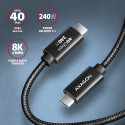 Axagon andmeside- ja laadimiskaabel USB4 Gen 3x2, 1 m | BUCM3-CM15AB | USB Type C - USB Type C
