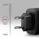 Axagon GaN seinalaadija 2x porti (USB-A + USB-C), PD3.0/PPS/QC4+/SFC2.0/AFC/SCP/FCP/Apple, 45W | ACU