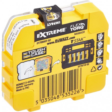 DEWALT DT70555T-QZ Extreme FLEXTORQ 25pc Set PH2 25mm in Small Bulk Storage Case