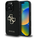 Guess Grained Big 4G Logo Small Classic Logo ümbris iPhone 16 Pro must