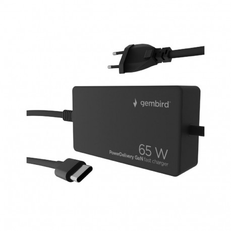 Cablexpert 65 W PowerDelivery GaN USB Type-C Fast Charger | NPA-AC-PDQC65-01