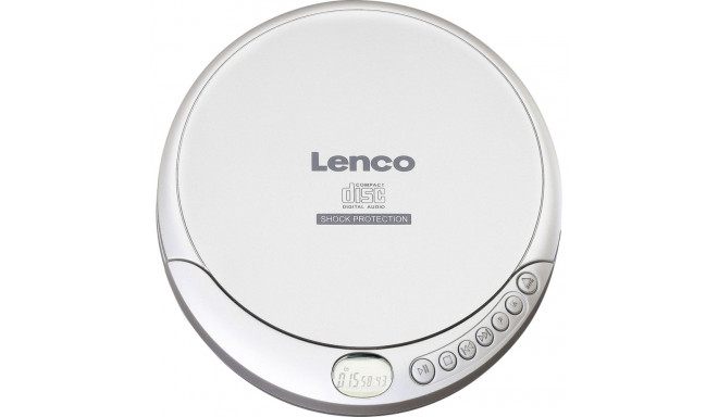 Lenco CD-201SI Portable CD Player with Audiobook and Charging Function, Silver