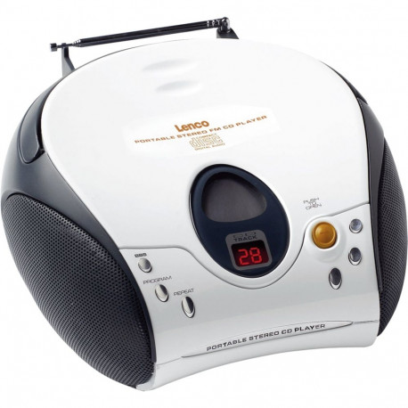 Lenco SCD-24 kaasaskantav raadio CD-mängijaga valge