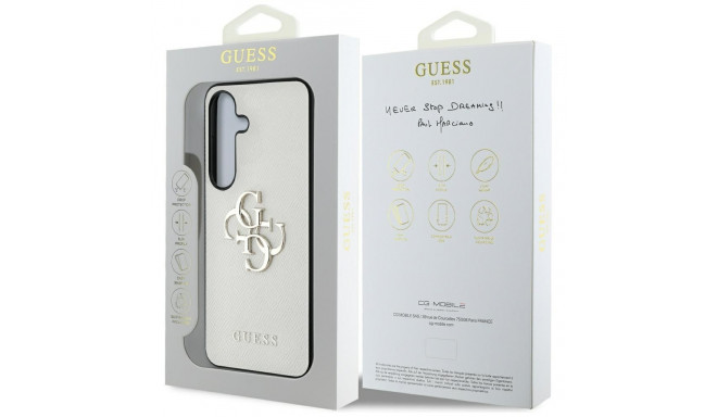 Case Guess Grained Big 4G Logo Small Classic Logo Samsung Galaxy S25 beež