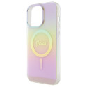 Guess GUHMP15LHITSP iPhone 15 Pro 6.1" roosa kõvakorpus IML iridescent MagSafe
