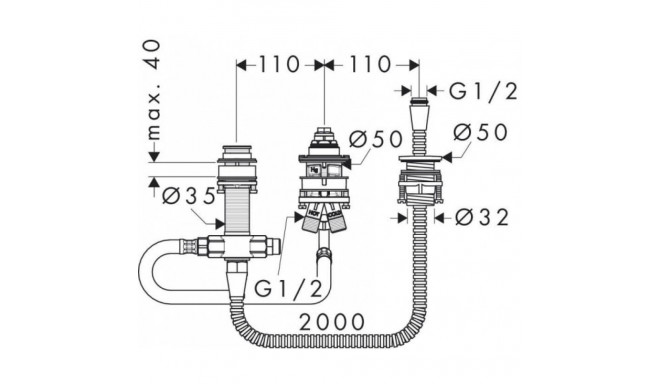Segisti kinnitusosa Hansgrohe 13439180