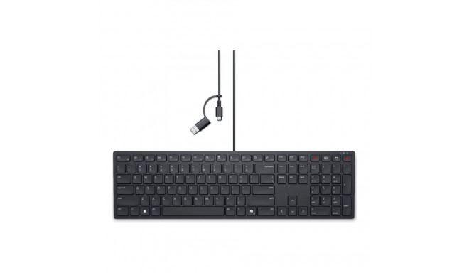 Dell | Collaboration Keyboard | KB525C | Keyboard | Wired | Ukrainian (QWERTY) | Black | USB-C