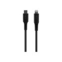 Fikseeritud | Vedel silikoonkaabel USB-C/Lightning, 1.2m | FIXDLS-CL12-BK