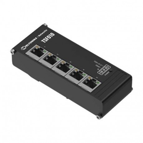 Teltonika tööstuslik lüliti TSF010 haldamata DIN-liistule paigaldatav 5 x 10/100Mbps RJ-45-porti 3-k
