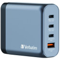 Verbatim GaN 140W seinalaadija 3xUSB-C/USB-A + EL/UK/US adapter GNC-140 32203