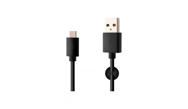 Fixed | Andmete ja laadimise kaabel USB/USB-C pistikutega | Must