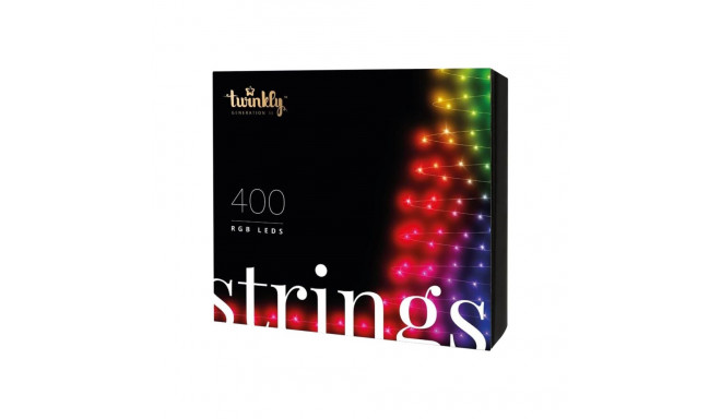 Twinkly|Strings Smart LED Lights 400 RGB (Multicolor), 32m, Black wire|RGB – 16M+ colors