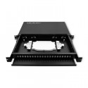 Qoltec 54480 Fiber optic switch board on sliding ODF rail | 24 ports | SC / SX