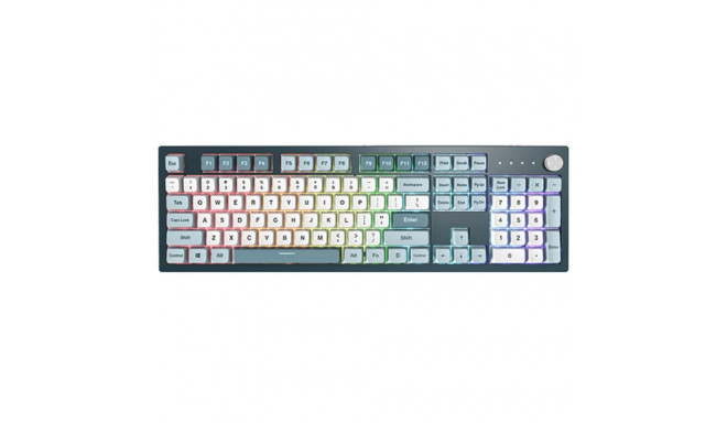 Montech MKey keyboard Gaming USB Grey, Light Blue, White