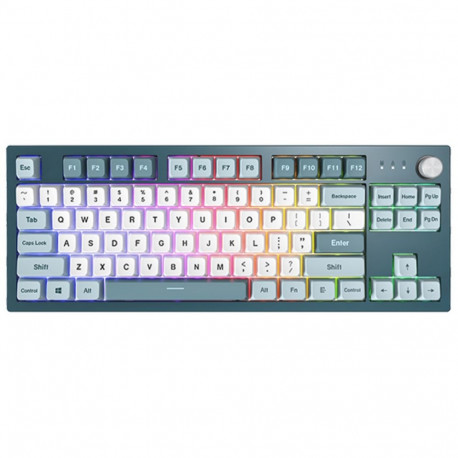 Montech MKey TKL klaviatuur gaming USB tumehall, helesinine, valge
