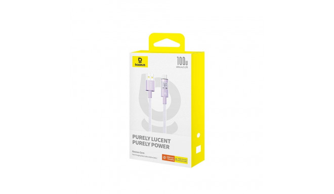 Baseus Gem USB A to USB C fast charging cable 1 m 100 W Purple