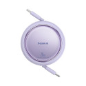 Baseus Free2Pull laiendatav USB-C iP Lightning kiirlaadimiskaabel 1 m 20 W lilla