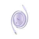 Baseus Free2Pull laiendatav USB-C iP Lightning kiirlaadimiskaabel 1 m 20 W lilla