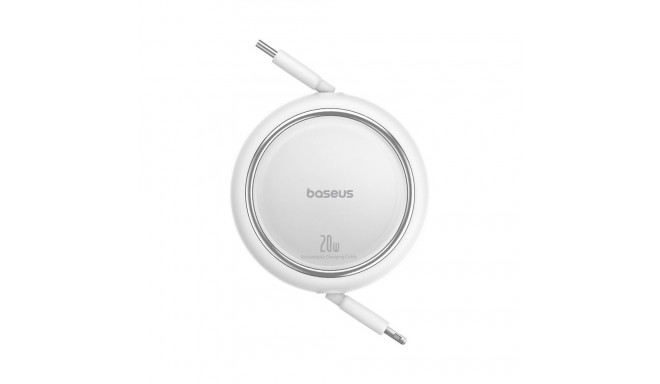 Baseus Free2Pull laiendatav USB C to iP Lightning kiirlaadimiskaabel 1 m 20 W valge