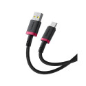 Baseus Dura USB Type A to Type C 60 W kiirlaadimise kaabel 2 m must, punane