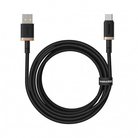 Baseus USB Type A to Type C kiirlaadimiskaabel 60W 2m, must, kuldne