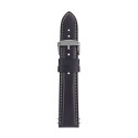 Zeppelin leather strap black, 22 mm