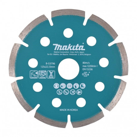 Makita teemantketas 125x22,23mm segmenteeritud (kuiv) betoonile, graniidile, marmorile