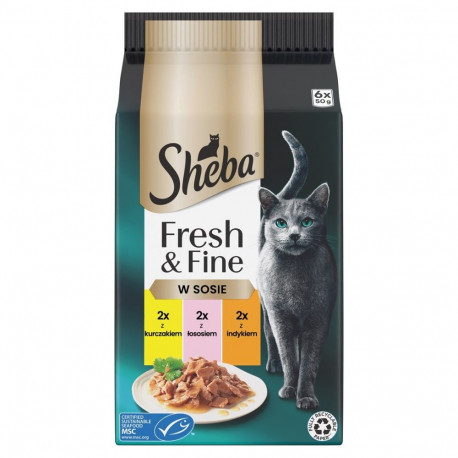 Sheba Fresh & Fine mini liharoog kastmes 6 x 50g