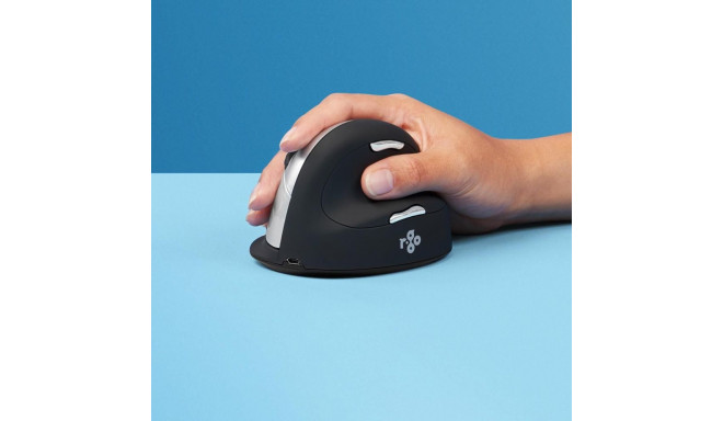 R-Go Mouse HE ergonoomiline paremakäeline Bluetooth must/hõbedane jaemüük
