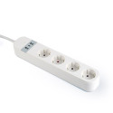 Gembird TSL-PS-S4U-01-W Smart power strip 4 AC outlet(s) Type E 1.5 m 3 3880 W White