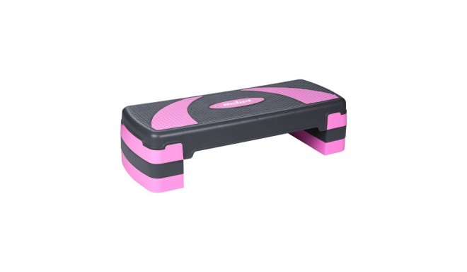 Step for aerobics and fitness exercises, 3 steps, gray-purple, REBEL ACTIVE