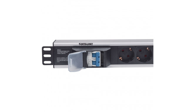 Intellinet 19" 1.5U rackmount 6-ne toitejaotur - saksa tüüp, topelt õhulülitiga, ilma ülepingekaitsm