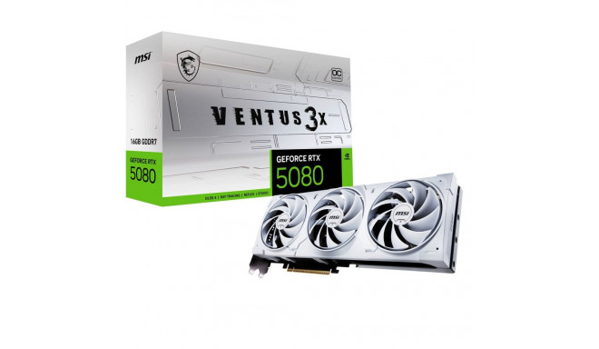 MSI VENTUS GEFORCE RTX 5080 16G 3X OC WHITE graphics card NVIDIA 16 GB GDDR7