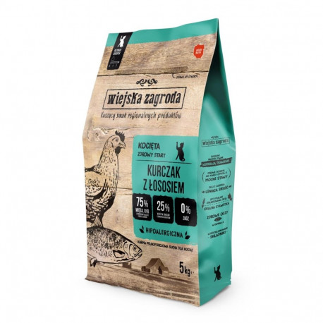 WIEJSKA ZAGRODA kassipoegadele kana lõhega kuiv kassitoit 5kg