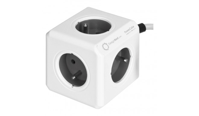 Allocacoc PowerCube Extended Type E toitepikendus 1,5 m 5 AC pistikupesa sisetingimustesse hall