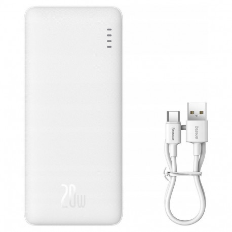 Baseus Airpow liitium-polümeer akupank 10000 mAh 20 W valge