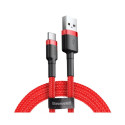 Baseus CATKLF-U09 mobiiltelefoni kaabel must, punane 3 m USB A USB C