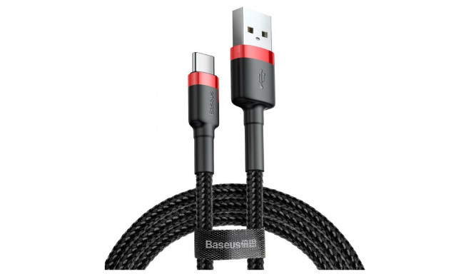 Baseus USB-kaabel Cafule 2m USB A USB C, must, punane