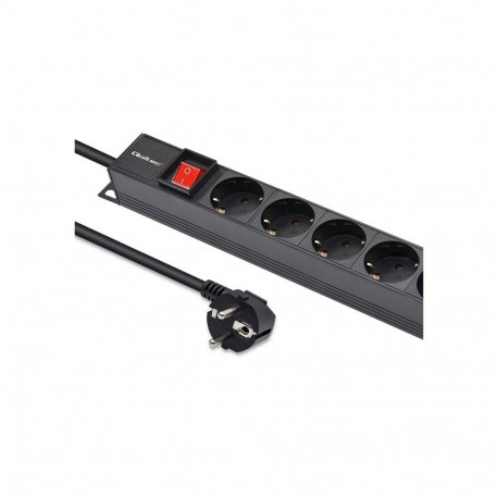 Qoltec Aluminiowa Listwa zasilająca PDU do  RACK | 16A |  16 x SCHUKO| Pionowa | 1.8m