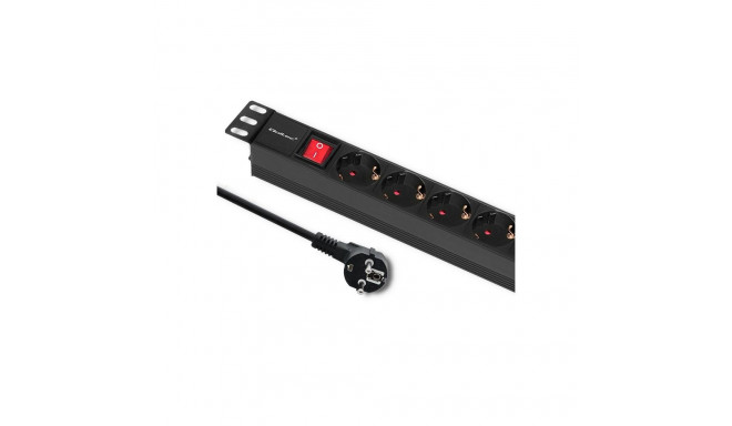 Qoltec Power Strip for 1U RACK cabinet 8 Schuko outlets (2m) black