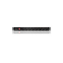 Qoltec Power Strip for 1U RACK cabinet 8 Schuko outlets (2m) black